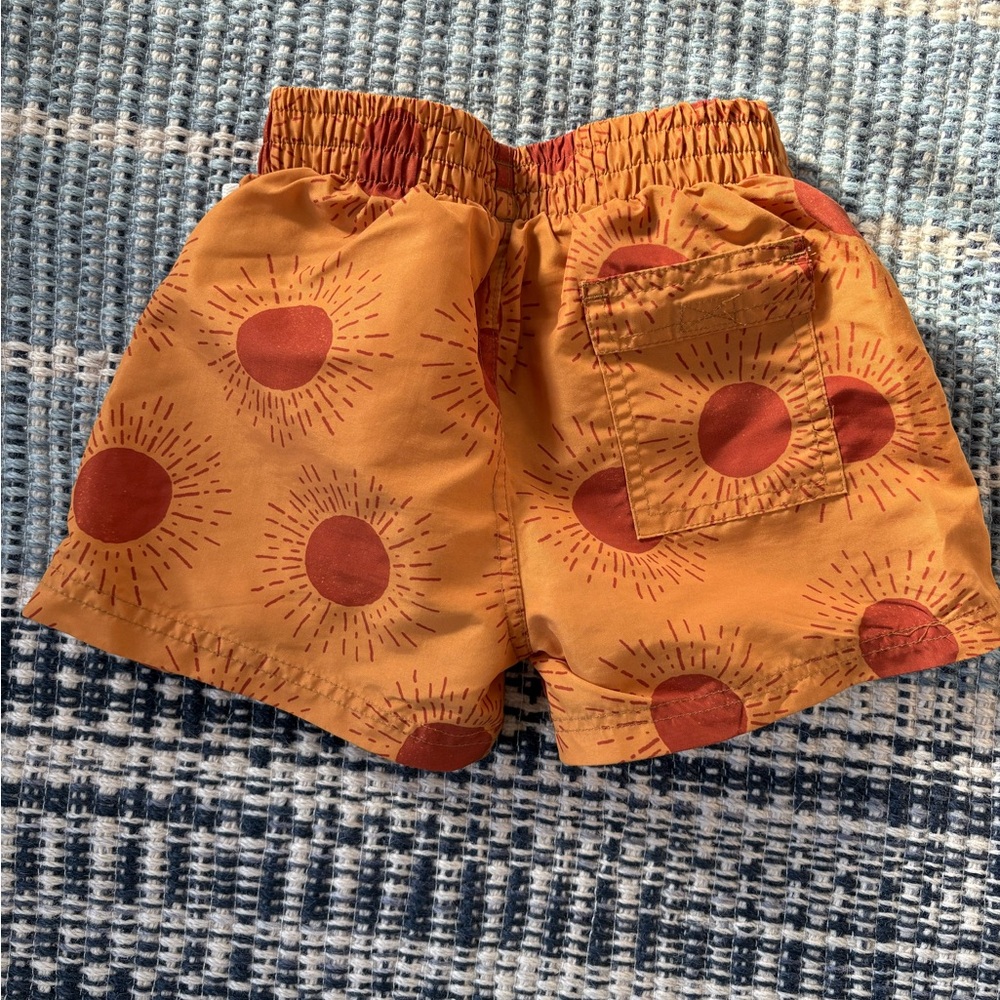 Pink Chicken Rust Sun Pattern Swim Trunks - Picture 5 of 5